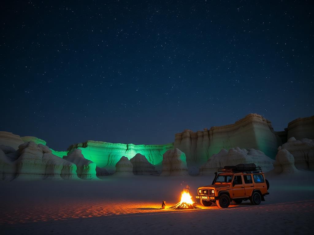 Deserts & Oases — White Desert · Bahariya · Siwa Oasis · Great Sand Sea · overnight camping