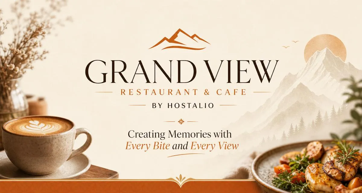 Rooftop breakfast setup with the Grand Egyptian Museum and Pyramids of Giza on the horizon